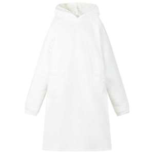 Odeja s kapuco Bela M Flis in flanel