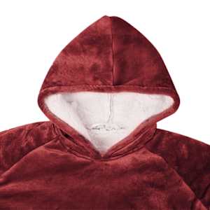 Mikina s kapucí Bordeaux červená L Fleece a flanel - obrázek 5