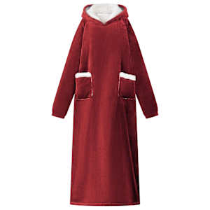 Mikina s kapucí Bordeaux červená L Fleece a flanel - obrázek 1