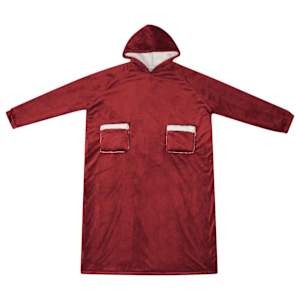 Mikina s kapucí Bordeaux červená L Fleece a flanel - obrázek 2