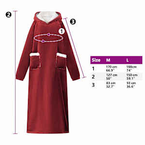 Mikina s kapucí Bordeaux červená L Fleece a flanel - obrázek 8