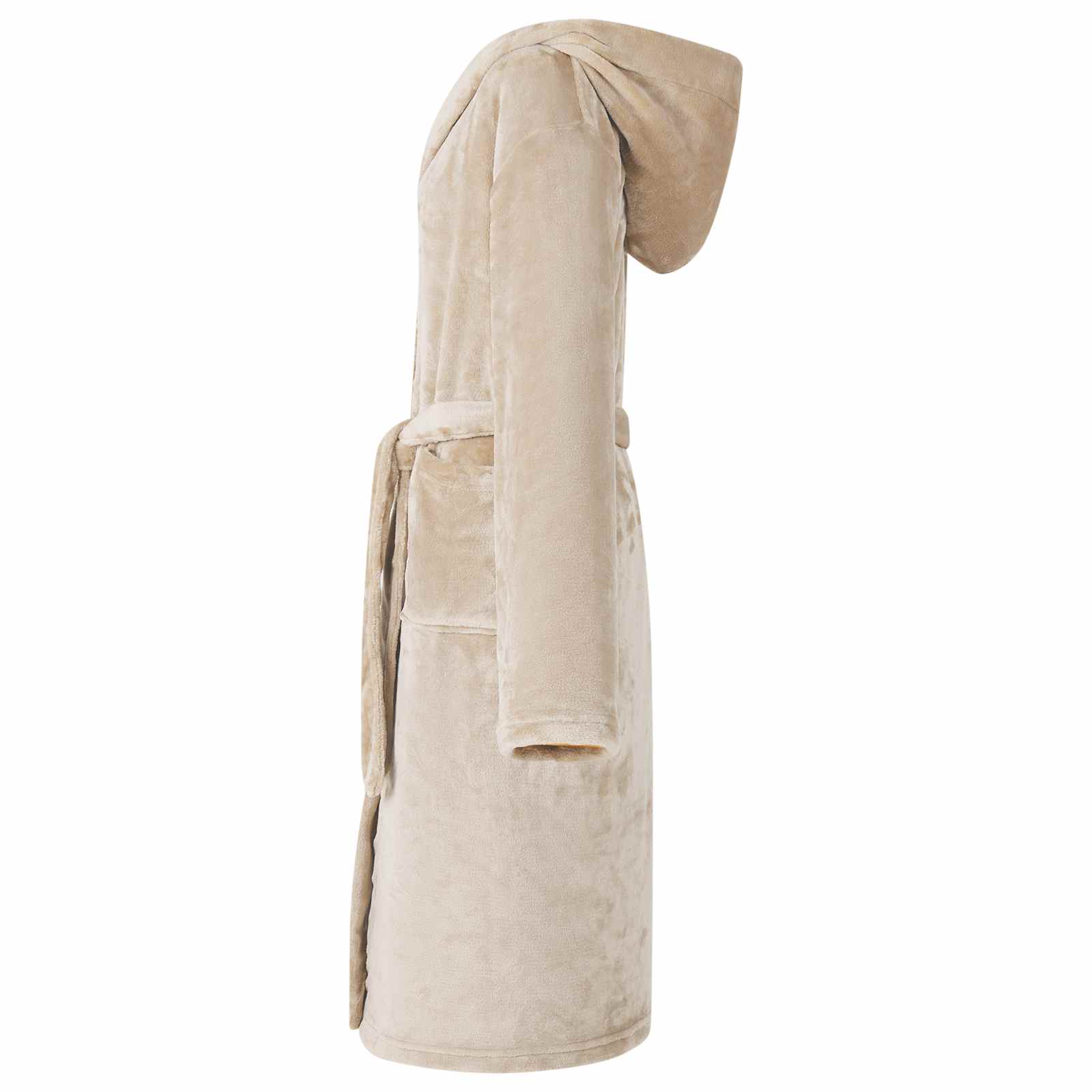 Thumbnail - vidaXL Bademantel Hoodie Beige XL Flanell