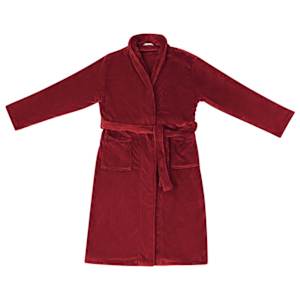 Župan bez kapuce Bordeaux červená l Flanel - obrázek 2