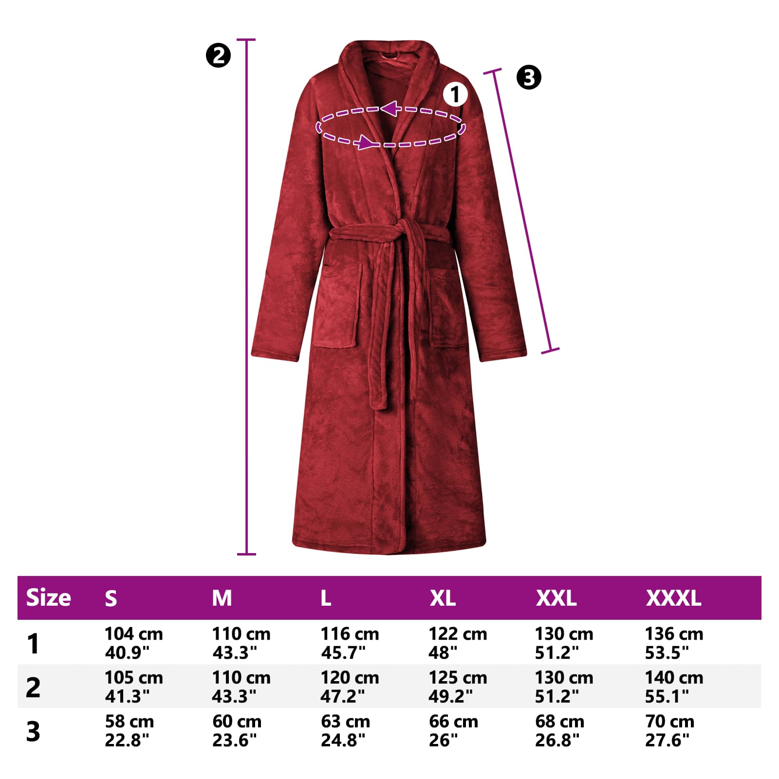 Kopalni plašč brez kapuce Bordeaux rdeča xxxl Flanel - slika 8