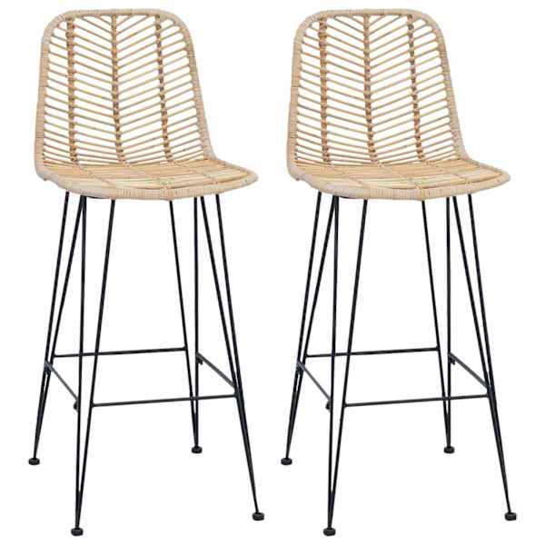 vidaXL Baaritool 2 tk Neutraalne 44 x 52 x 111 cm Viinapuu ja raud