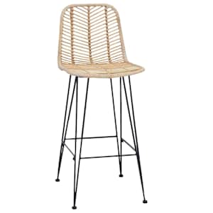 Barová židle 2 pcs Přírodní 44,5 x 53 x 111 cm Ratan a železo - obrázek 4