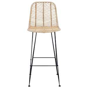 Barová židle 2 pcs Přírodní 44,5 x 53 x 111 cm Ratan a železo - obrázek 5