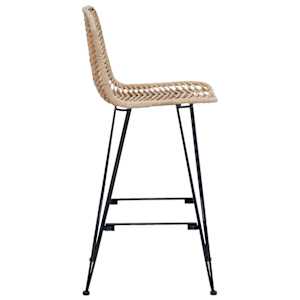 Barová židle 2 pcs Přírodní 44,5 x 53 x 111 cm Ratan a železo - obrázek 6