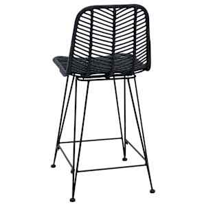 Barová židle 2 pcs Černá 44,5 x 54,5 x 97,5 cm Ratan a železo - obrázek 7
