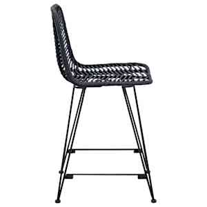 Barová židle 2 pcs Černá 44,5 x 54,5 x 97,5 cm Ratan a železo - obrázek 6