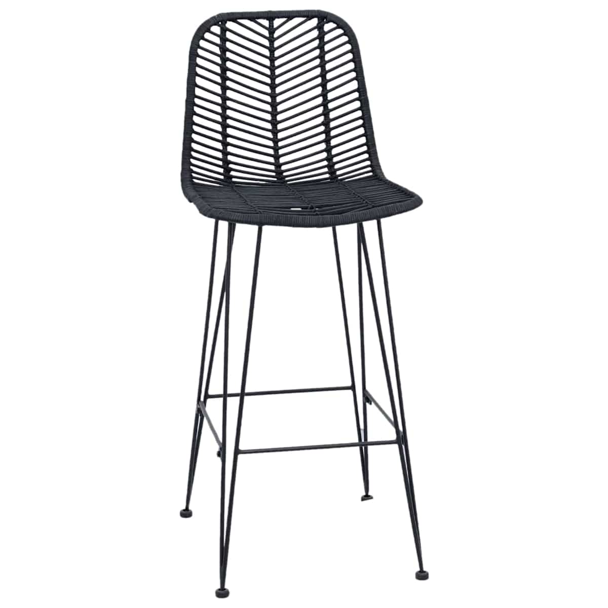 Barstol 2 stk. Rattan og Jern - Billede 4