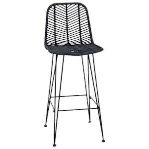 Barová židle 2 pcs Černá 44,5 x 53 x 111 cm Ratan a železo - obrázek 4