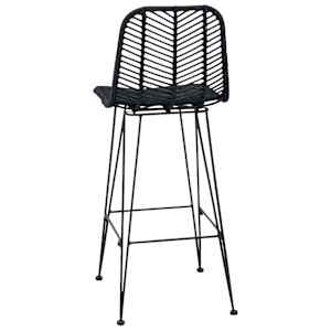Barová židle 2 pcs Černá 44,5 x 53 x 111 cm Ratan a železo - obrázek 7