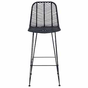 Barová židle 2 pcs Černá 44,5 x 53 x 111 cm Ratan a železo - obrázek 5