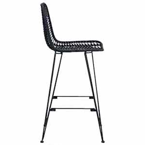 Barová židle 2 pcs Černá 44,5 x 53 x 111 cm Ratan a železo - obrázek 6