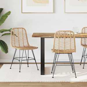 Jedilni stol 2 pcs Naravna 44 x 47 x 85 cm Ratan in železo