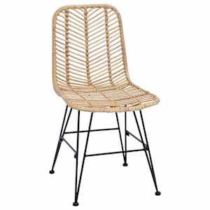 Jídelní židle 2 pcs Přírodní 44 x 47 x 85 cm Ratan a železo - obrázek 4