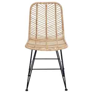 Jídelní židle 2 pcs Přírodní 44 x 47 x 85 cm Ratan a železo - obrázek 5