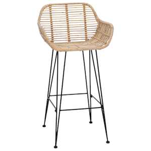 Barová židle 2 pcs Přírodní 55 x 52 x 92 cm Ratan a železo - obrázek 4