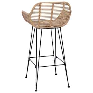Barová židle 2 pcs Přírodní 55 x 52 x 92 cm Ratan a železo - obrázek 7