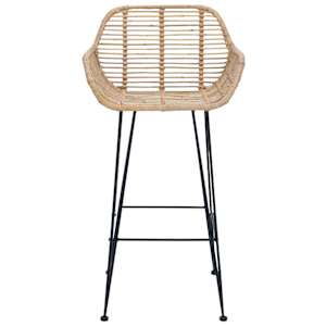 Barová židle 2 pcs Přírodní 55 x 52 x 92 cm Ratan a železo - obrázek 5