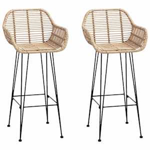 vidaXL Baaritool 2 tk Neutraalne 55 x 52 x 105 cm Viinapuu ja raud