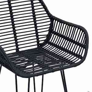 Barová židle 2 pcs Černá 55 x 52 x 92 cm Ratan a železo - obrázek 9