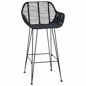 Barová židle 2 pcs Černá 55 x 52 x 92 cm Ratan a železo - obrázek 4
