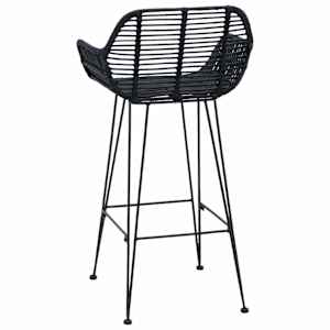 Barová židle 2 pcs Černá 55 x 52 x 92 cm Ratan a železo - obrázek 7