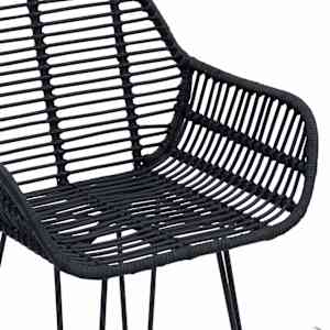 Barová židle 2 pcs Černá 55 x 52 x 105 cm Ratan a železo - obrázek 9