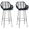 vidaXL Baaritool 2 tk Must 55 x 52 x 105 cm Viinapuu ja raud