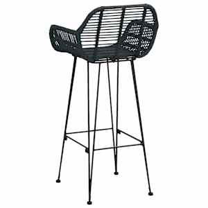 Barová židle 2 pcs Černá 55 x 52 x 105 cm Ratan a železo - obrázek 7