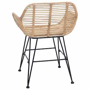 Jídelní židle 2 pcs Přírodní 55 x 50 x 74 cm Ratan a železo - obrázek 7