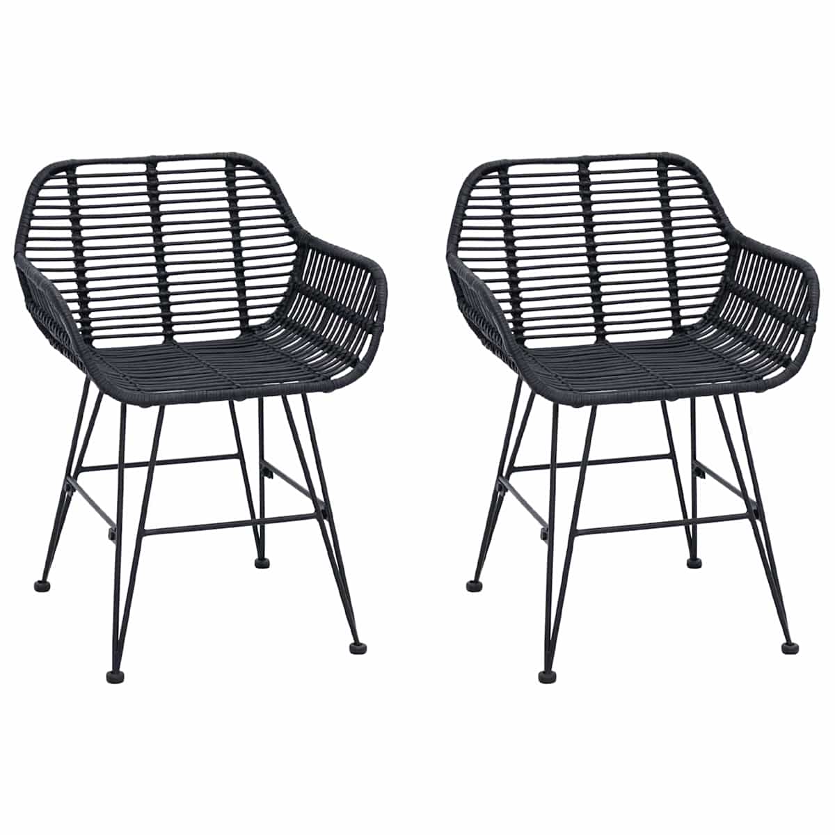 Spisestuestol 2 stk. Rattan og Jern 55 x 50 x 74 cm - Billede 2