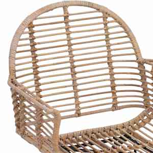 Jídelní židle 2 pcs Přírodní 44 x 44 x 74 cm Ratan a železo - obrázek 8