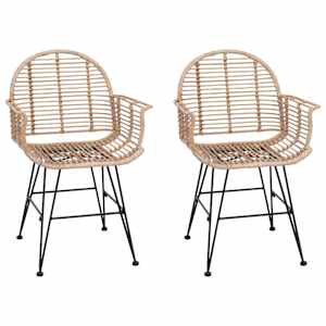vidaXL S&ouml;&ouml;gitool 2 tk Viinapuu ja raud Neutraalne 57 x 55 x 85 cm
