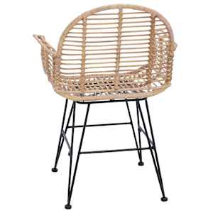 Jídelní židle 2 pcs Přírodní 44 x 44 x 74 cm Ratan a železo - obrázek 7