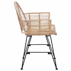 Jídelní židle 2 pcs Přírodní 44 x 44 x 74 cm Ratan a železo - obrázek 6