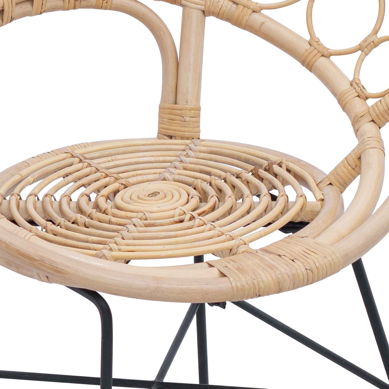 Ruokatuoli 2 pcs Luonnollinen 65 x 55,5 x 81 cm Roikka ja rauta - Image 9