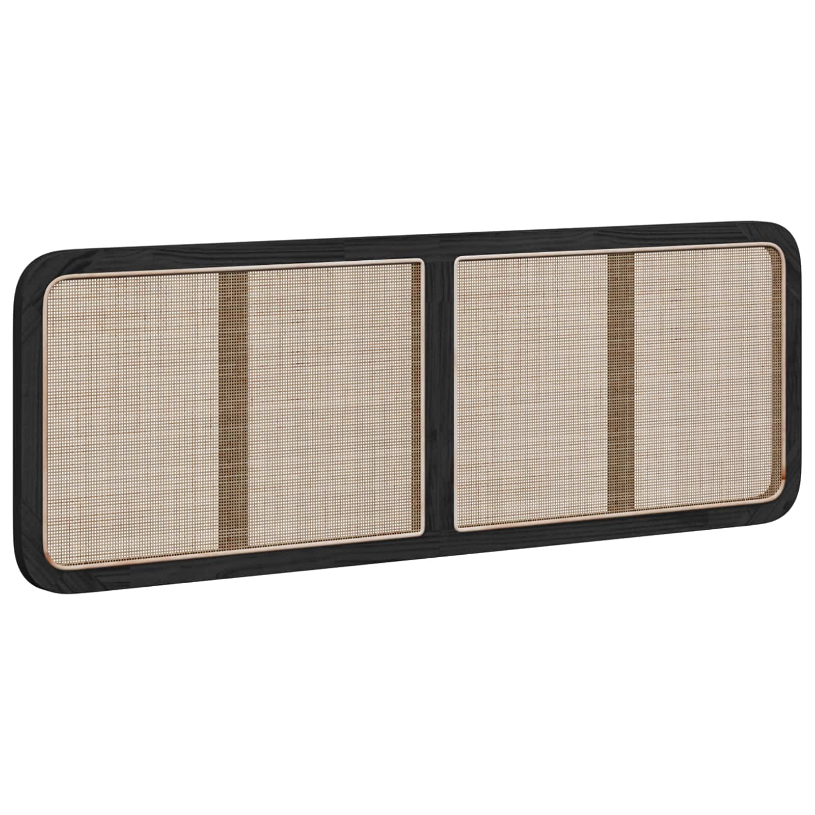 Päätylevy päätyllä Musta 160 x 55 x 3 cm Rottinki