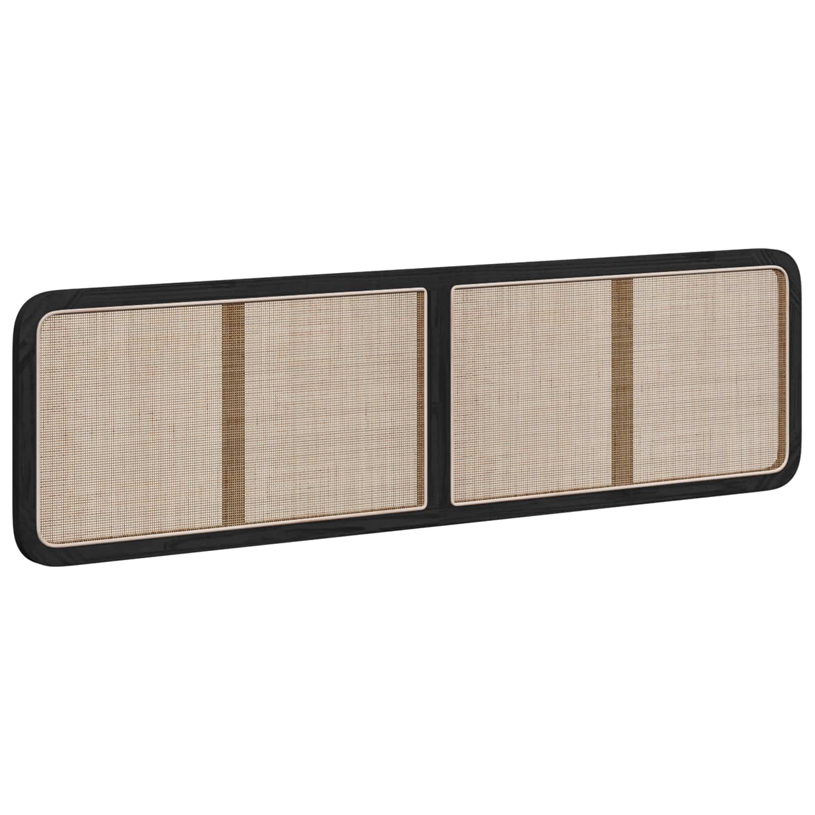 Thumbnail - vidaXL Kopfteil mit Kopfteil Schwarz 200 x 55 x 3 cm Rattan