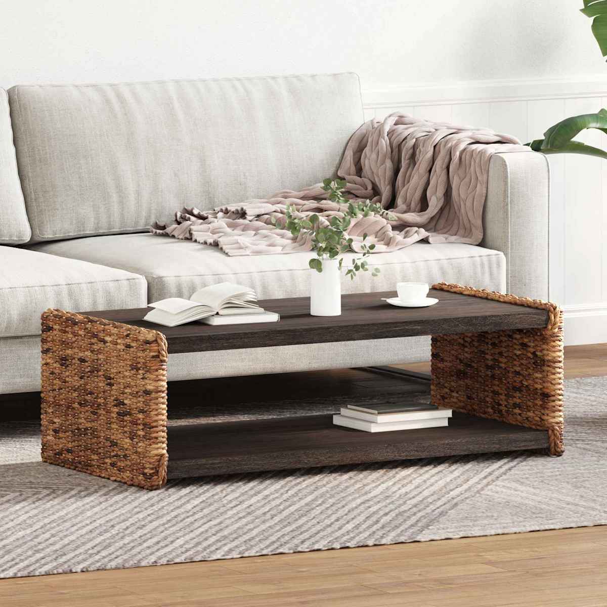 Sofabord Naturfarvet 110 x 55 x 35 cm Massiv Mahogni