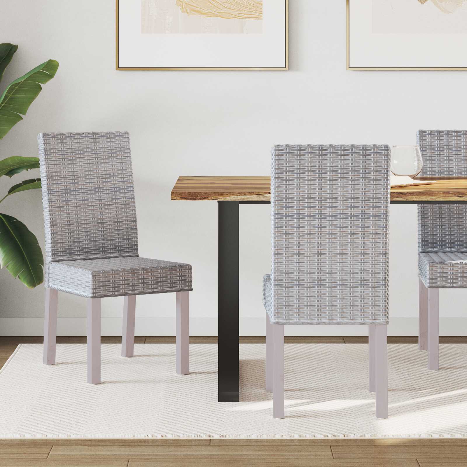 vidaXL Scaun de sufragerie 2 pcs Alb spălat 45 x 54 x 93 cm