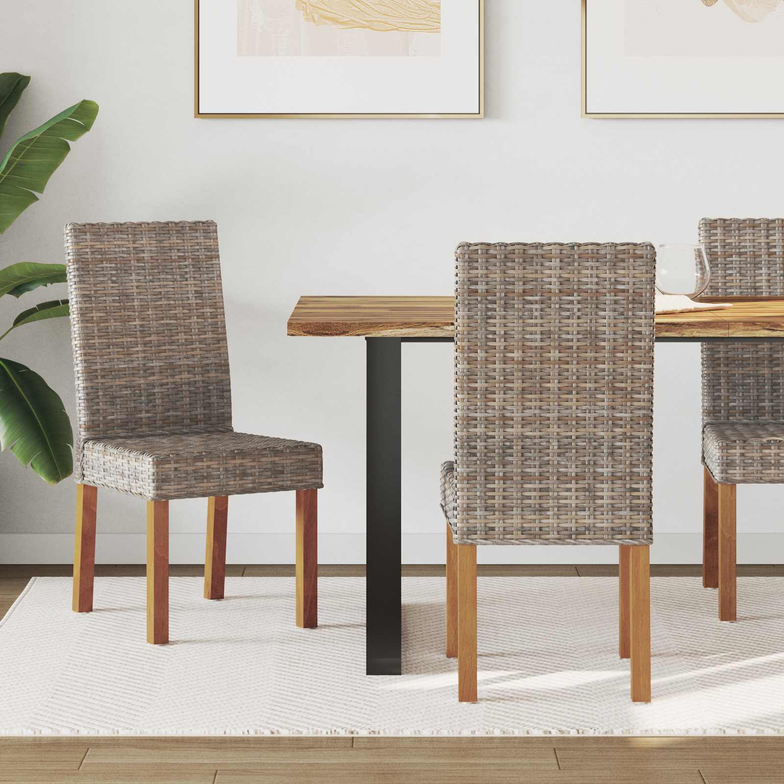 vidaXL Scaun de sufragerie 2 pcs Gri Kubu 45 x 54 x 93 cm