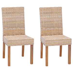 Jídelní židle 2 pcs Přírodní 45 x 54 x 93 cm - obrázek 2