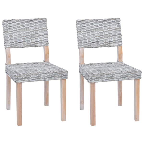 vidaXL S&ouml;&ouml;gitool GENDT 2 tk Kubu rattan Valge pesu 46 x 55 x 84 cm