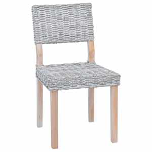 Jídelní židle 2 pcs Bílá omítka 46 x 55 x 84 cm Kubu ratan - obrázek 4