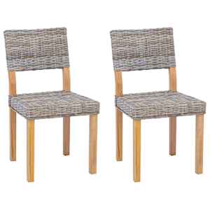 Jídelní židle 2 pcs Kubu šedá 46 x 55 x 84 cm Kubu ratan - obrázek 2