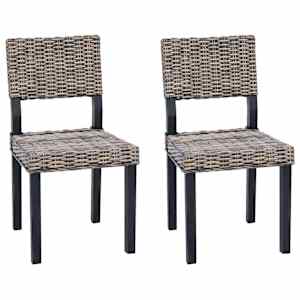 vidaXL S&ouml;&ouml;gitool GENDT 2 tk Kubu rattan Must pesu 46 x 55 x 84 cm