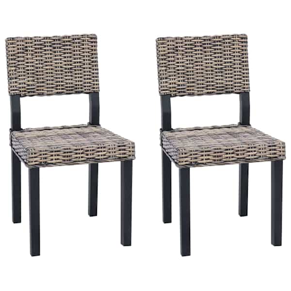 vidaXL S&ouml;&ouml;gitool 2 tk Kubu rattan Must pesu 46 x 55 x 84 cm